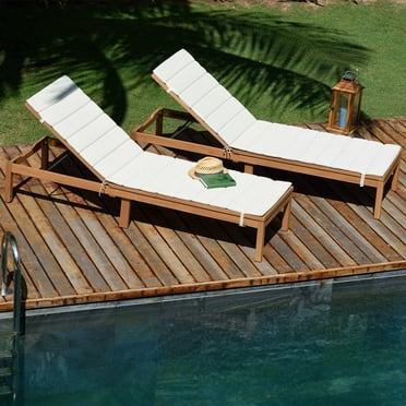 Amazonia Sandy Chaise Lounger with Teak Finish