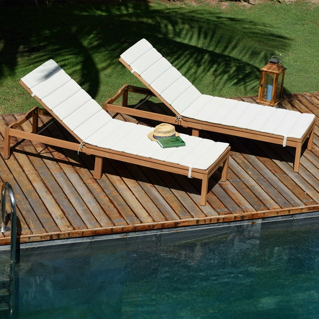 Amazonia Sandy Chaise Lounger with Teak Finish