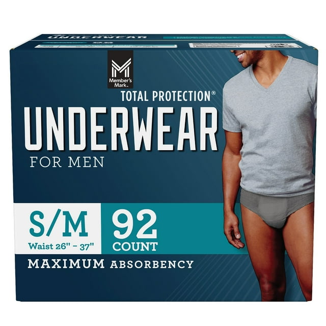 Member's Mark Total Protection Incontinence Underwear for Men, Choose Size