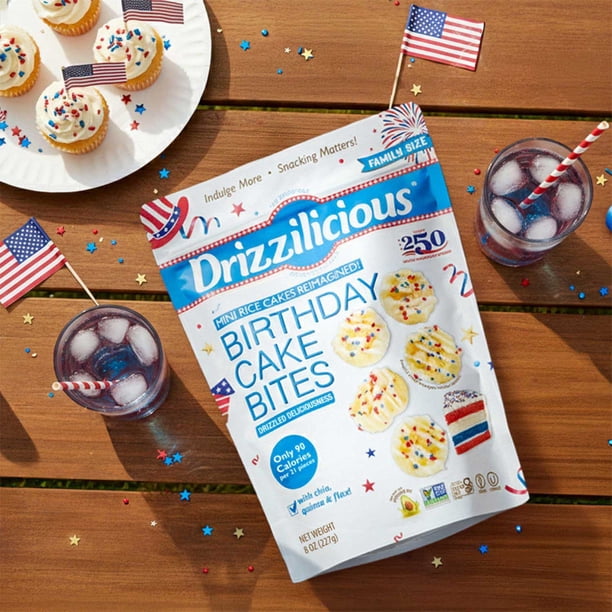 Drizzilicious USA 250 Birthday Cake Mini Rice Cakes, 8 oz