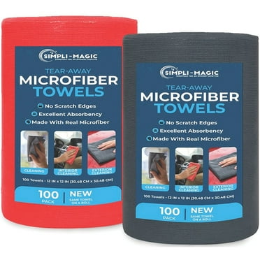 Simpli-Magic Tear Away Microfiber Towel Roll (200 or 1200 Count)