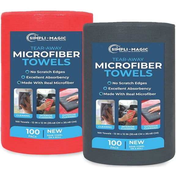 Simpli-Magic Tear Away Microfiber Towel Roll (200 or 1200 Count)