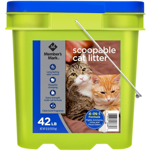 Member's Mark 4-in-1 Formula Scoopable Cat Litter, 42 lbs.