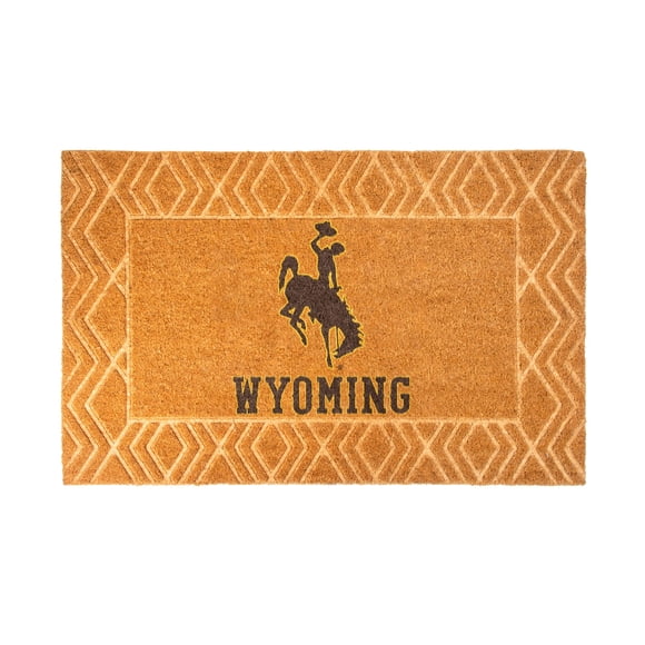 Logo Brands Wyoming Cowboys Coir Outdoor Mat