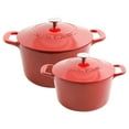 thumbnail image 2 of Martha Stewart 4-Quart and 7-Quart Enamel on Cast Iron Dutch Ovens, 2 Pack (Assorted Colors), 2 of 8
