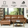 thumbnail image 2 of Jasper Mid-Century Top-Grain Leather Sectional, Camel, 2 of 10