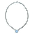 thumbnail image 2 of Cushion Cut Blue Topaz Pendant Necklace in Sterling Silver, 2 of 4