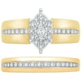thumbnail image 2 of 0.33 CT. T.W. Marquise Cut Halo Diamond Ring & Band Set in 14K Gold, 2 of 6