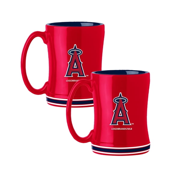 Logo Brands Los Angeles Angels 14oz Relief Mug Set