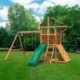thumbnail image 2 of Gorilla Playsets Avalon Treehouse Wood Swing Set with Vinyl Canopy and Trapeze Arm, 2 of 8