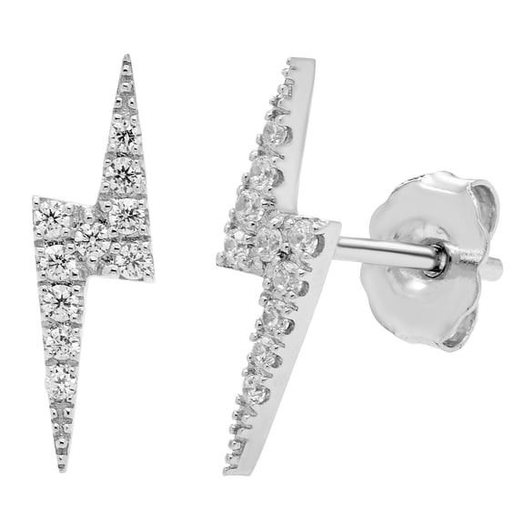 Diamond Stud Earrings in Sterling Silver