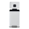 thumbnail image 1 of Simpli-Magic Fluted Edge 13 Gallon (50L) Rectangular Step Trash Can, Hands-Free Soft-Close Lid, Premium Fingerprint-Resistant Finish for Kitchen and Recycling, White, 1 of 4