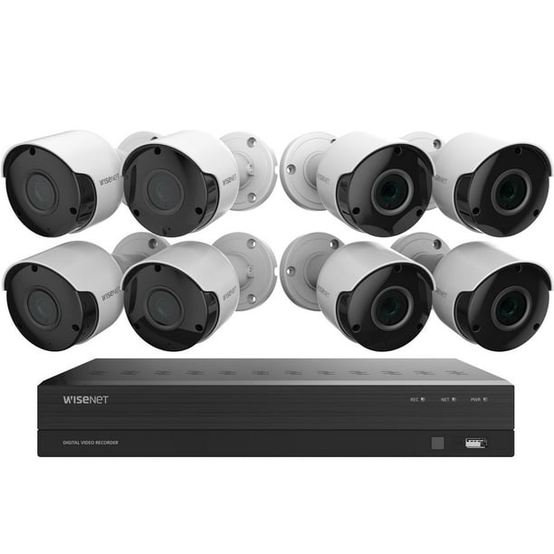 新品 Samsung WISENET SCD-6083RN 防犯カメラ8台 Wisenet-8 Channel DVR Surveillance System with 1TB Hard Drive, 8
