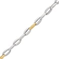 thumbnail image 3 of Two Toned Oval Link Bracelet in Silver and 14K Yellow Gold, 3 of 8