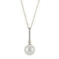 thumbnail image 1 of Cultured Freshwater Pearl and 0.04 CT.T.TW. Diamond Pendant Necklace in 14K Gold, 1 of 5