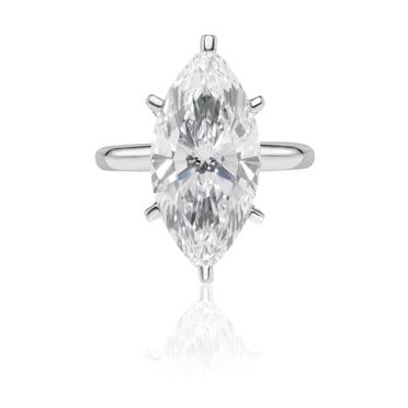 Lab Created Marquise Cut Solitaire Diamond Ring