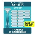 thumbnail image 1 of Venus Original Smooth Women's Razor, 3 Blade, Handle + 16 Cartridges, 1 of 10