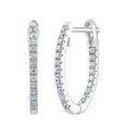 thumbnail image 1 of 0.23 CT. T.W. Diamond Hoop Earrings in 14K Gold, 1 of 5