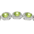 thumbnail image 2 of Oval Cut Gemstone Halo Bolo Bracelet in Sterling Silver, 2 of 5