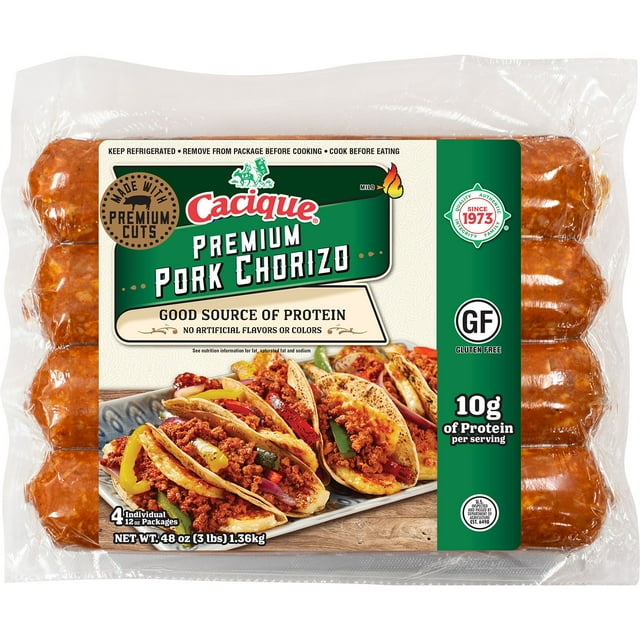 Cacique Premium Pork Chorizo Sausage, 0.75 lb. each, 4 ct.