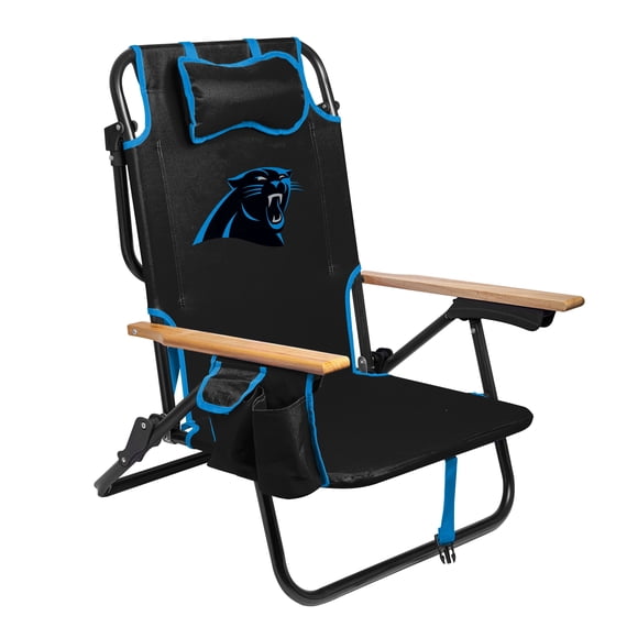 Logo Brands Carolina Panthers Reclining Beach Chair