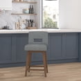 thumbnail image 1 of HH2 Home Upholstered Key Back Wood Adjustable Height Swivel Bar Stool, 1 of 19