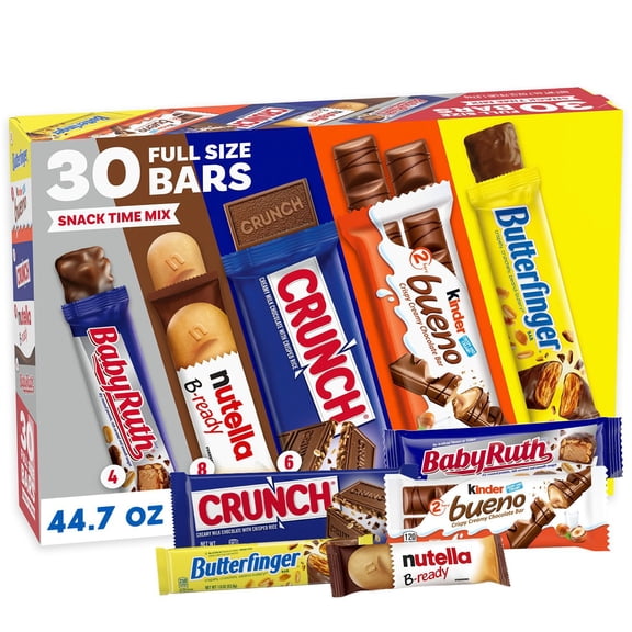 Ferrero Snack Time Mix Variety Pack Candy Bars, Full Size, 30 pk.