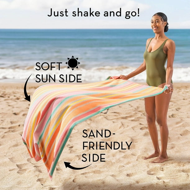 Member's Mark 2-Pack Adult Sand-Friendly Beach Towels, 40
