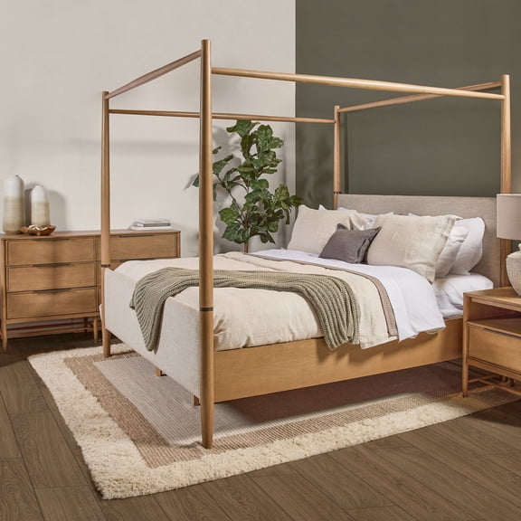 Charlotte Queen Canopy  Bed, Blonde