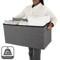thumbnail image 8 of Seville Classics Foldable Storage Bench Ottoman with Handles (Modern Gray),  30" W x 15.7" D x 15.7" H, 8 of 14