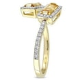 thumbnail image 4 of Baguette-Cut Citrine and 0.22 CT. Diamond Halo Bypass Ring in 14K Gold, 4 of 7