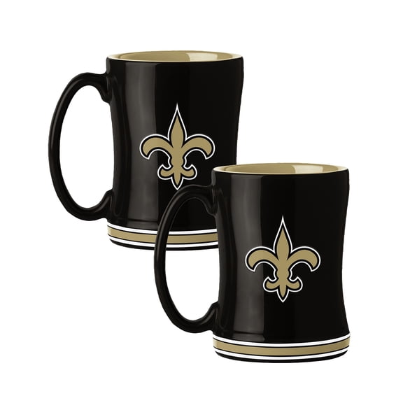 Logo Brands New Orleans Saints 14oz Relief Mug Set