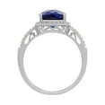 thumbnail image 3 of Created Sapphire Ring with Diamond Accent in 14K White Gold, 3 of 5