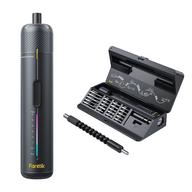 Fanttik S200 Pro Cordless Electric Screwdriver Kit with Magnetic Bits & Angle Adapter