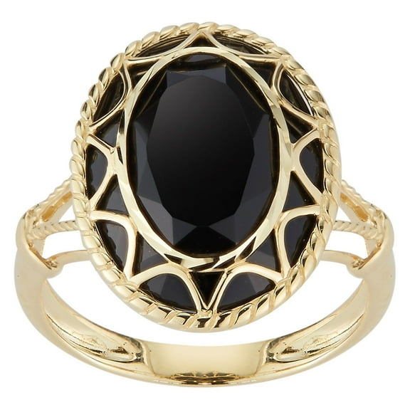 Oval Black Onyx Ring in 14K Gold