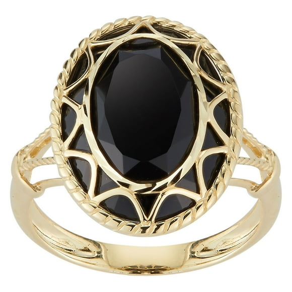 Oval Black Onyx Ring in 14K Gold