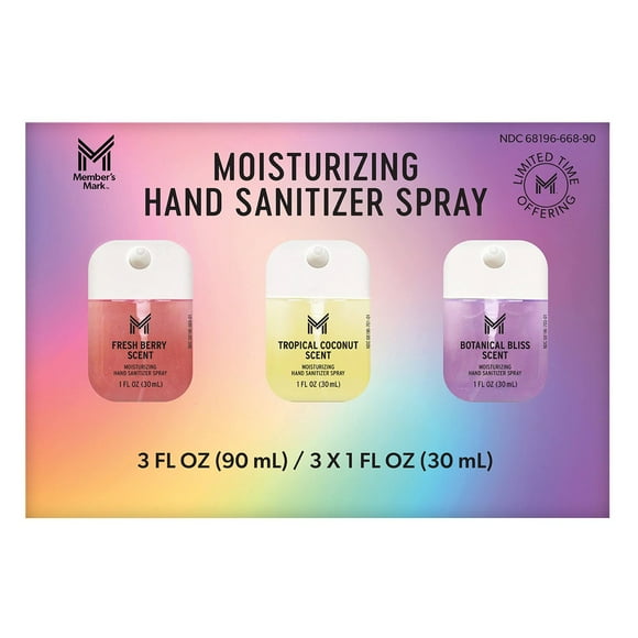 Member's Mark Hand Sanitizer Spray, 1 fl. oz.., 3 pk.