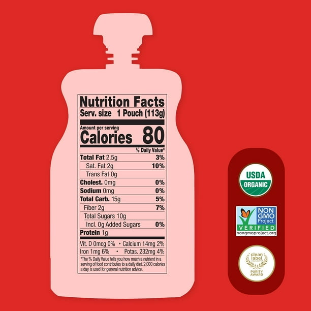 Once Upon A Farm Organic Dairy Free Smoothie Pouches ct