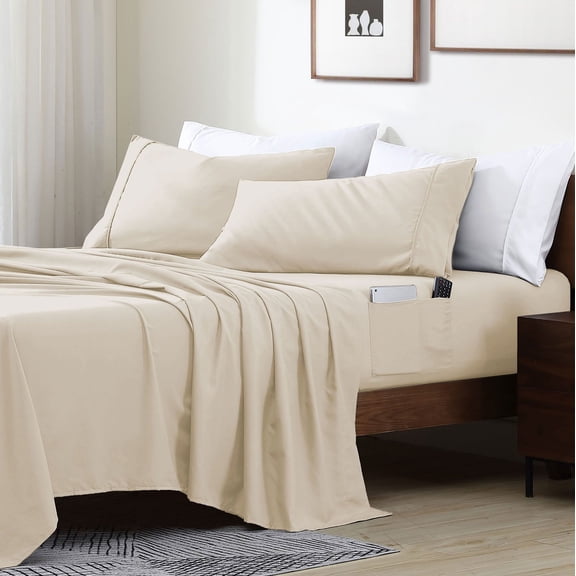 Swift Home Smart Sheet Set With 8" Side Storage Pockets, Assorted Sizes