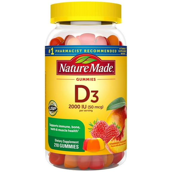 Nature Made Vitamin D3 2000 IU Gummies, 210 ct.