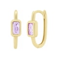 thumbnail image 5 of Oval Hoop Amethyst Earrings in 14K Gold, 5 of 6