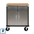 thumbnail image 3 of Seville Classics UltraHD 2 Door Rolling Cabinet, 28" W x 18” D x 34.5" H, 3 of 17