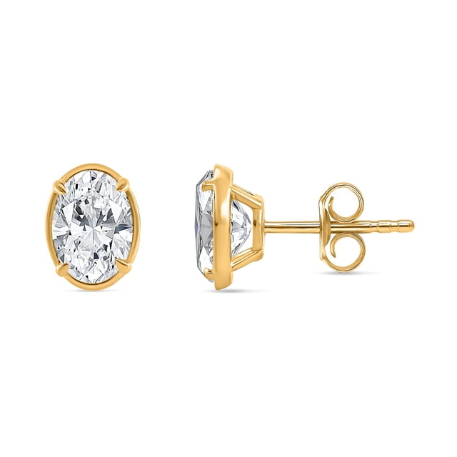 Lab Created Fancy Cut Diamond Stud Earrings in 14K Gold
