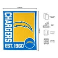 thumbnail image 3 of Logo Brands Los Angeles Chargers 60"x70" Super Plush Blanket, 3 of 6