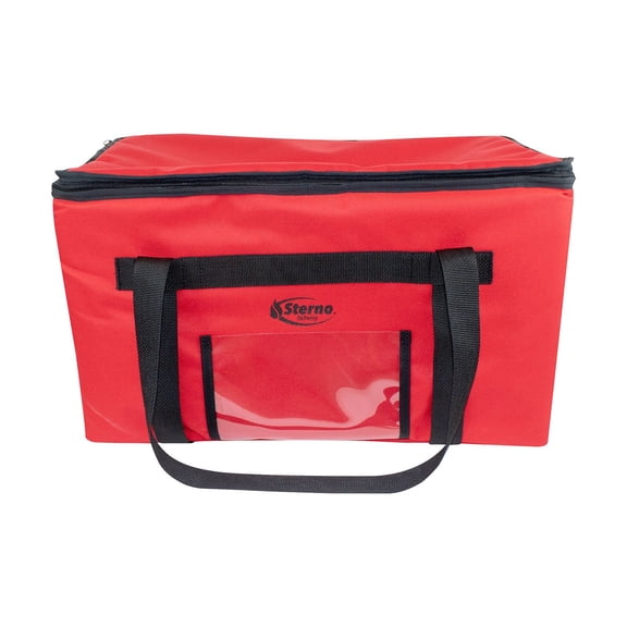 Sterno Delivery Insulated & Leak-Proof Red Food Carrier Bag