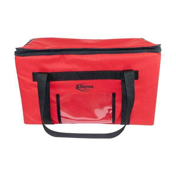 Sterno Delivery Insulated & Leak-Proof Red Food Carrier Bag