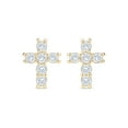 thumbnail image 3 of 0.31 CT. T.W. Round Cut Cross Diamond Stud Earrings in 14K Gold, 3 of 6