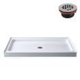 thumbnail image 4 of Streamline 60 in. x 36 in. Alcove Acrylic Shower Base With Left, Center or Right Drain / Glossy Black or White, 4 of 9
