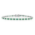 thumbnail image 1 of Lab Created White Sapphire Round Cut Gemstone Tennis Bracelet in Sterling Silver, 1 of 4