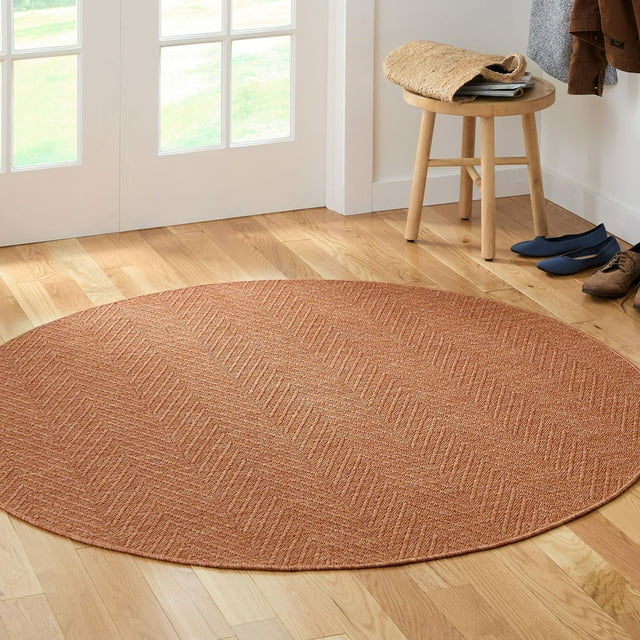 Town & Country Basics Pax Herringbone Textured Machine Washable Area Rug, Assorted Sizes and Colors